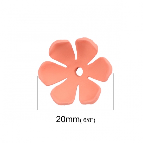 Picture of Zinc Based Alloy Beads Caps Flower Orange (Fit Beads Size: 20mm Dia.) 20mm x 17mm, 2 PCs