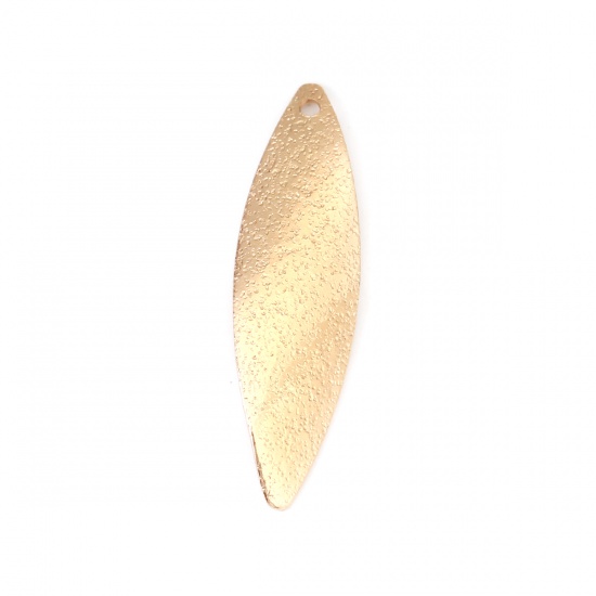 Picture of Brass Pendants Gold Plated Marquise Dot Sparkledust 34mm x 10mm, 5 PCs                                                                                                                                                                                        