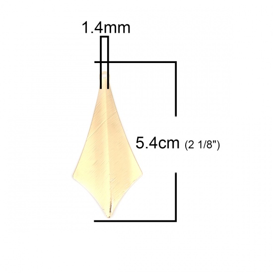 Imagen de Latón Colgantes Chapado en Oro Polígono Banco de Estirar 54mm x 24mm, 5 Unidades                                                                                                                                                                              