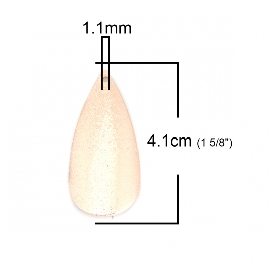 Picture of Brass Pendants Rose Gold Drop Dot Sparkledust 41mm x 19mm, 5 PCs