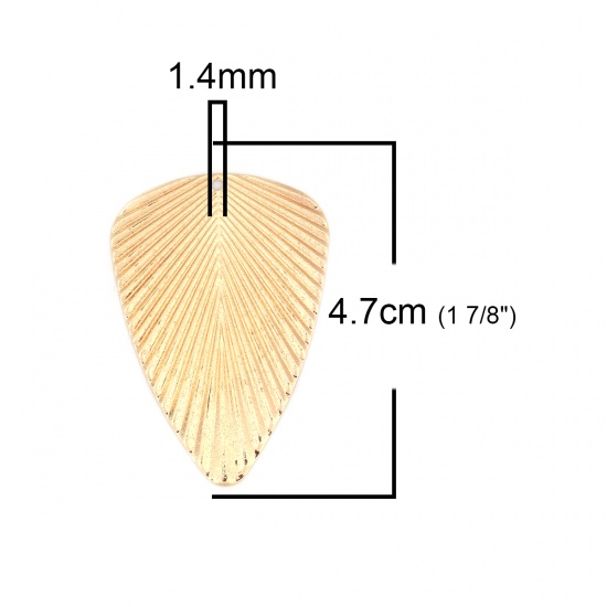 Image de Pendentifs en Laiton Triangle Doré Texture Amas Stellaire 47mm x 33mm, 5 Pcs