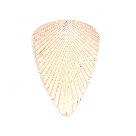 Picture of Brass Pendants Rose Gold Triangle Texture Sparkledust 47mm x 33mm, 5 PCs                                                                                                                                                                                      