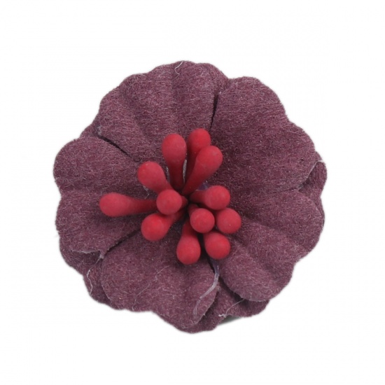 Image de DIY Artisanat en Tissu Violet Fleur 24mm x 23mm, 10 Pcs
