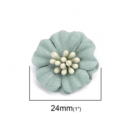 Immagine di Stoffa Fai Da Te Verde Scuro Fiore 24mm x 23mm, 10 Pz