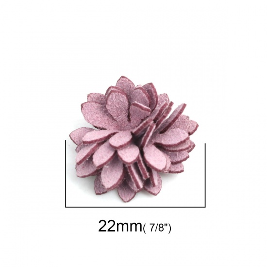 Picture of Fabric For DIY & Craft Purple Flower 22mm x 22mm, 20 PCs