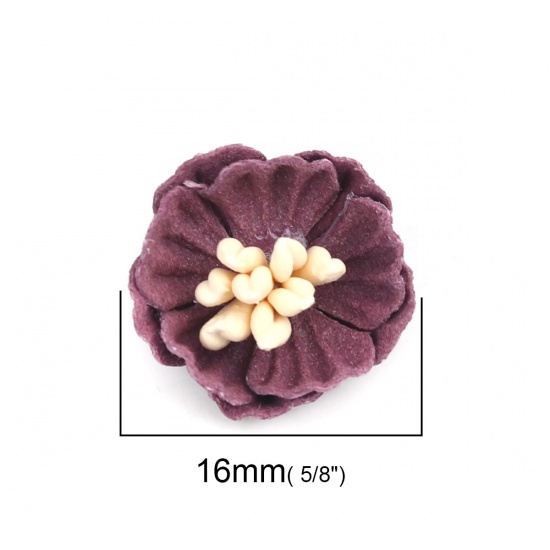 Picture of Fabric For DIY & Craft Purple Flower 16mm x 15mm, 10 PCs