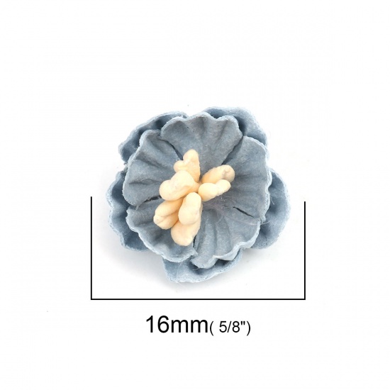 Picture of Fabric For DIY & Craft Skyblue Flower 16mm x 15mm, 10 PCs