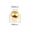 Bild von Zinklegierung Perlen Rund Vergoldet ca. 4mm D., Loch:ca. 1.6mm, 200 Stück