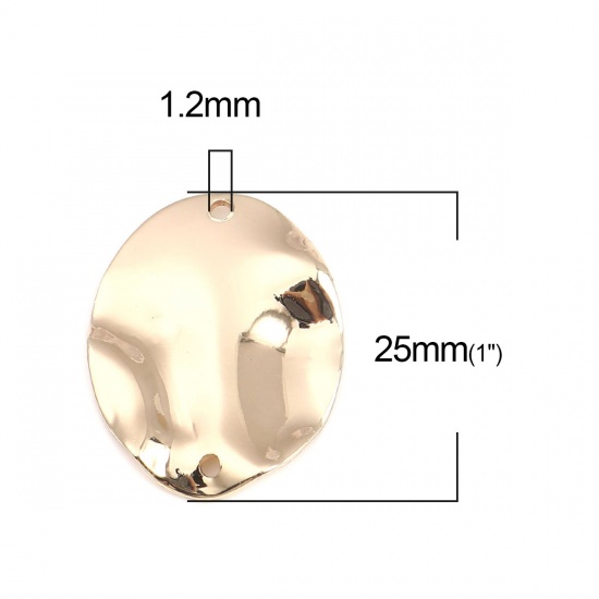 Picture of Brass Hammered Connectors Oval Gold Plated 25mm x 20mm, 5 PCs                                                                                                                                                                                                 