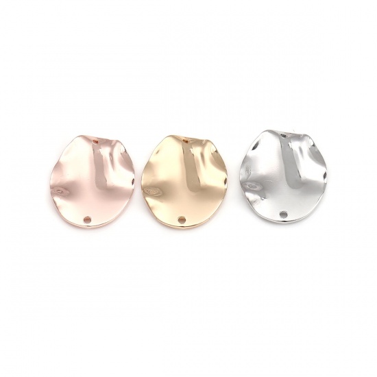 Picture of Brass Hammered Connectors Oval Rose Gold 25mm x 20mm, 5 PCs                                                                                                                                                                                                   