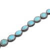 Image de Perles Micro Pave en Gemme Turquoise( Synthétique ) Rond Bleu à Strass Noir & Transparent Fait à la Main Env. 19mm-20mm Dia., Trou: env. 1mm, 1 Pièce