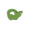 Изображение Деревянные Кабошоны Кабошоны украшение скрапбукинг Слон Зеленый СердцеУзор 25мм x 18мм , 200 ШТ