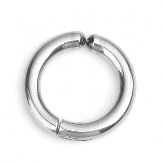 Image de Clip sur Faux Anneaux de Corps ou Boucles d'Oreilles en 304 Acier Inoxydable Annulaire Argent Mat 18mm Dia., 2 Pcs