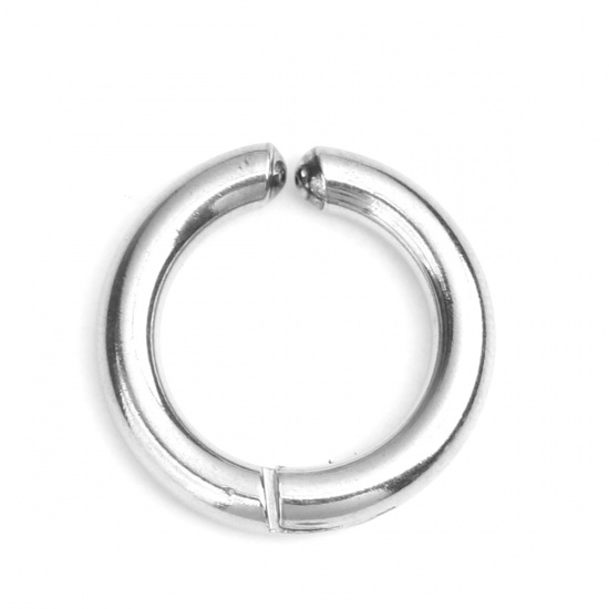 Image de Clip sur Faux Anneaux de Corps ou Boucles d'Oreilles en 304 Acier Inoxydable Annulaire Argent Mat 15mm Dia., 2 Pcs