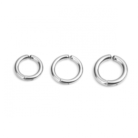 Image de Clip sur Faux Anneaux de Corps ou Boucles d'Oreilles en 304 Acier Inoxydable Annulaire Argent Mat 17mm Dia., 2 Pcs