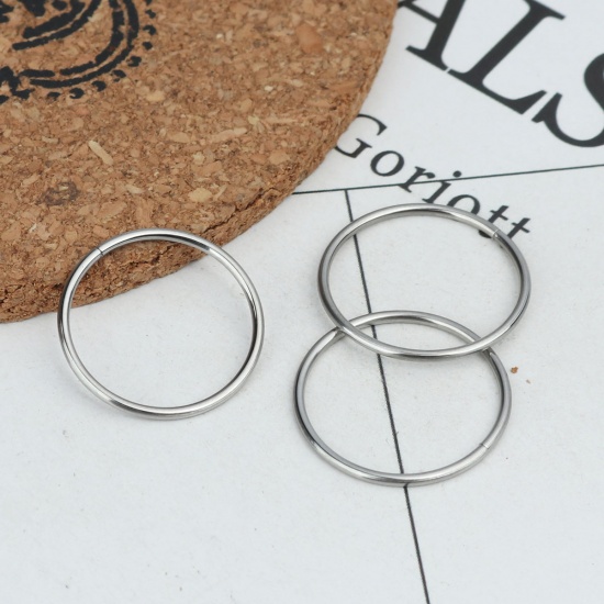 Picture of 1.2mm 304 Stainless Steel Open Jump Rings Findings Circle Ring Silver Tone 19mm Dia., 50 PCs