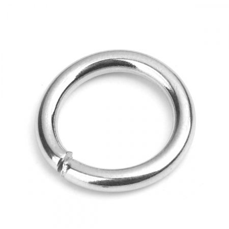 Picture of 50 PCs 14mm Dia., 2mm(12 gauge) 304 Stainless Steel Open Jump Rings Findings For Jewelry Making Silver Tone Round
