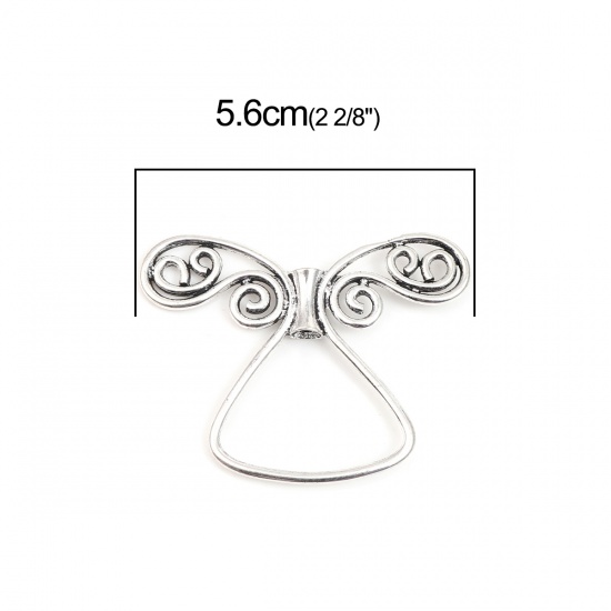 Picture of Zinc Based Alloy Angel Antique Silver Color (Fits 10mm Beads) 56mm x 43mm, 3 PCs