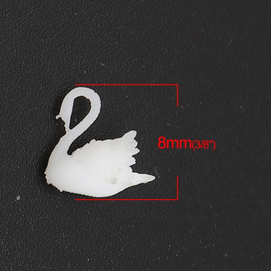 Immagine di Plastica Artigianato in Resina Materiale di Riempimento Bianco Cigno 8mm x 8mm, 1 Pz