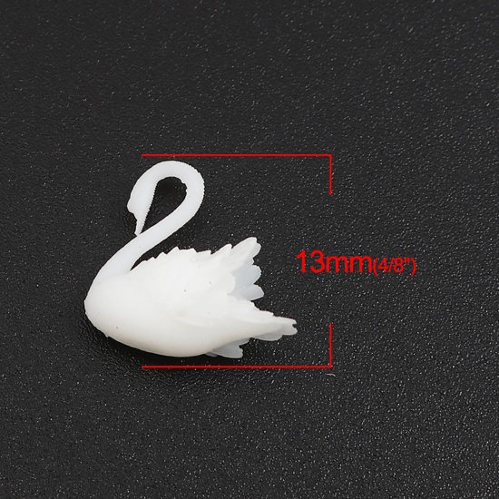 Immagine di Plastica Artigianato in Resina Materiale di Riempimento Bianco Cigno 13mm x 13mm, 1 Pz