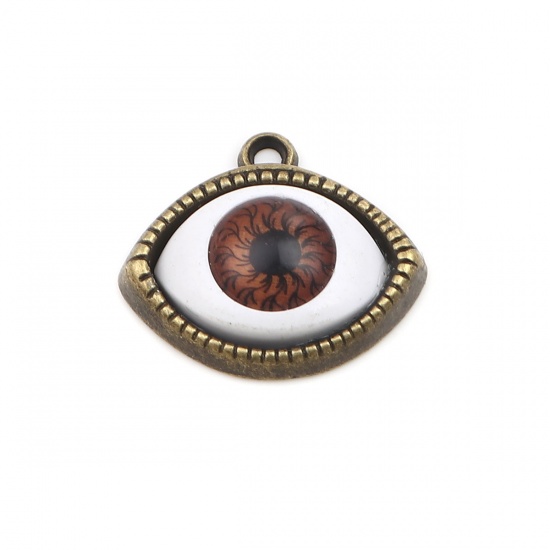 Picture of Zinc Based Alloy Charms Eye Antique Bronze Brown 22mm x 20mm, 10 PCs