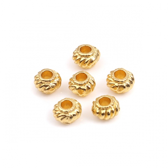Picture of Zinc Based Alloy Spacer Beads Lantern Gold Plated About 6mm Dia., Hole: Approx 2.5mm, 200 PCs