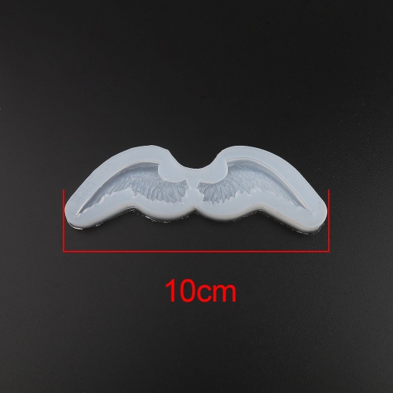 Picture of Silicone Resin Mold For Jewelry Making Wing White 10cm x 3cm, 1 Piece