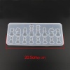 Picture of Silicone Resin Mold For Jewelry Making Rectangle White Chess 20.5cm x 8.5cm, 1 Piece