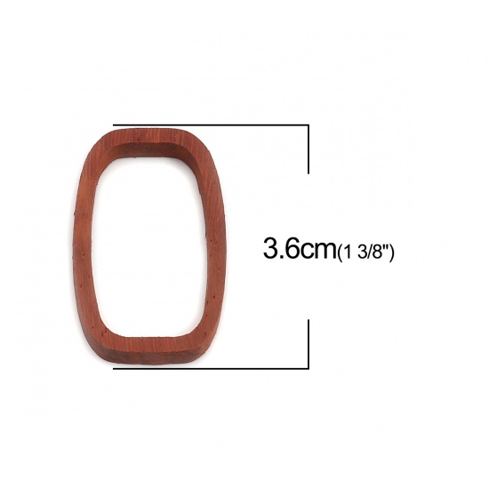 Picture of Sandalwood Open Back Bezel For Resin Brown Red Oval 36mm x 22mm, 1 Piece