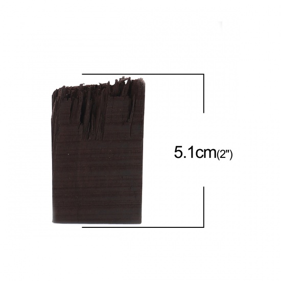 Picture of Sandalwood Resin Jewelry Craft Filling Material Dark Coffee Rectangle 51mm x 30mm, 1 Piece