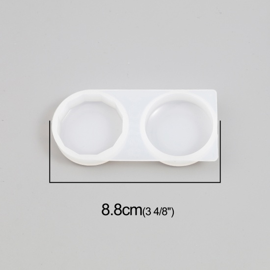 Immagine di Silicone Muffa della Resina per Gioielli Rendendo Tondo Bianco 88mm x 40mm, 1 Pz