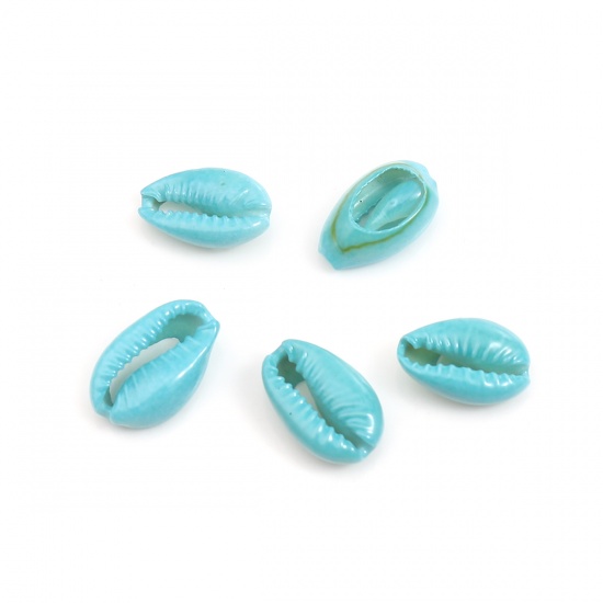 Picture of Natural Charms Shell Blue Dyed 17mm x 12mm - 12mm x 7mm, 10 PCs