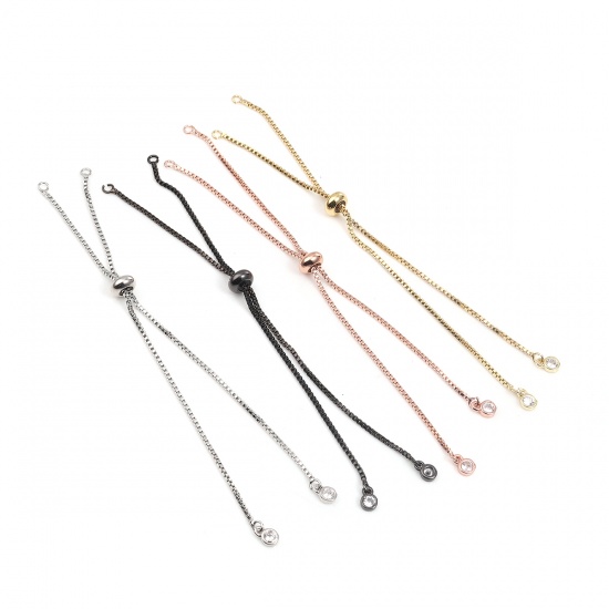 Image de Chaînes d'Extension Glissé Pour Colliers Bracelets en Laiton Or Réglable à Strass Transparent 12.2cm long, 1 Pièce                                                                                                                                            