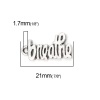Image de Breloques en Alliage de Zinc Argent Vieilli Message" Breathe " 21mm x 11mm, 20 Pcs