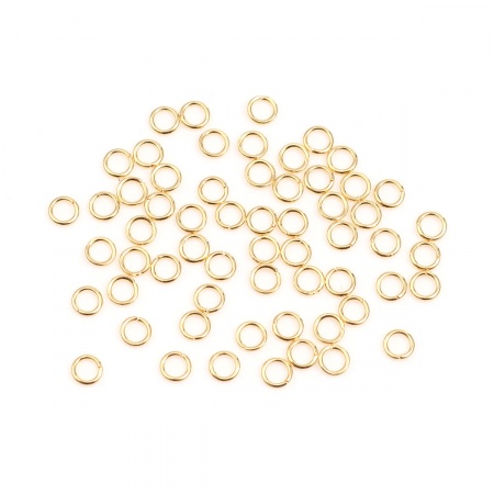 100 PCs 3mm Dia., 0.5mm(24 gauge) 304 Stainless Steel Open Jump Rings Findings For Jewelry Making Gold Plated Round