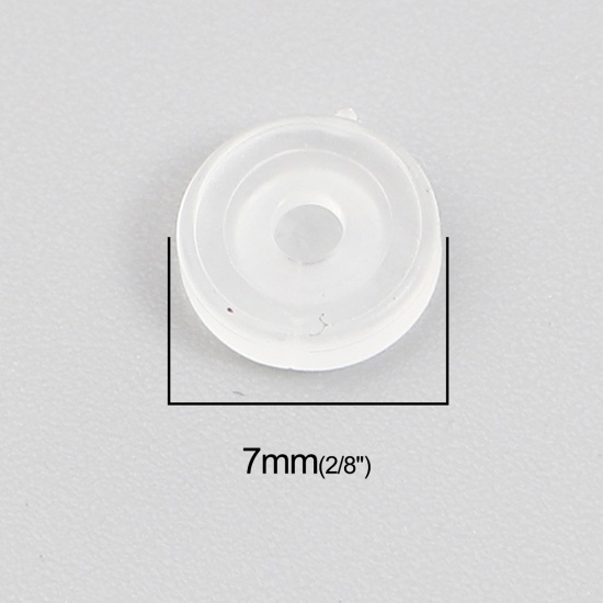 シリコーン 痛くないイヤークリップクッション 円形 クリア色 7mm、 10 個 の画像