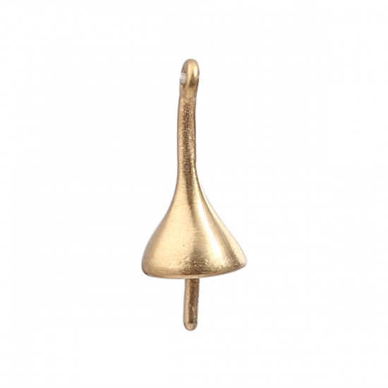 Picture of 304 Stainless Steel Charms Cone Gold Plated W/ Loop 16mm x 6mm, 1 Piece