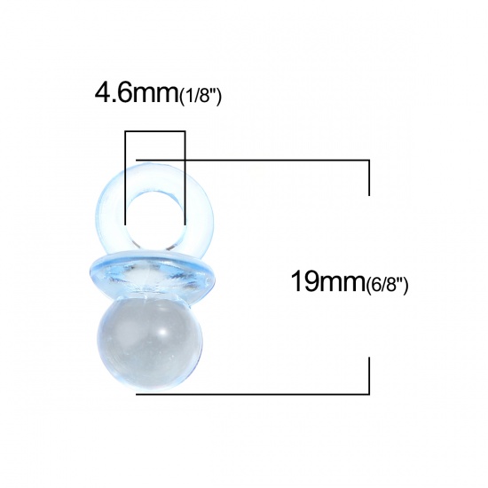 Picture of Acrylic Charms Pacifier Blue 19mm x 10mm, 200 PCs