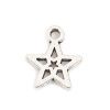 Picture of Zinc Based Alloy Galaxy Charms Pentagram Star Antique Silver Color 10mm x 9mm, 500 PCs