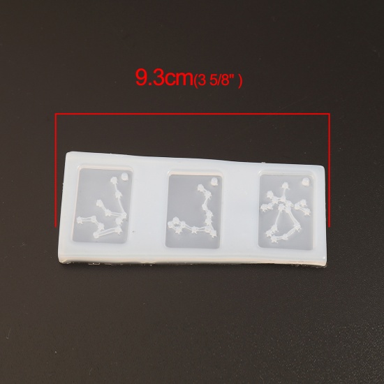 Immagine di Silicone Muffa della Resina per Gioielli Rendendo Rettangolo Bianco Costellazione 93mm x 38mm, 2 Pz