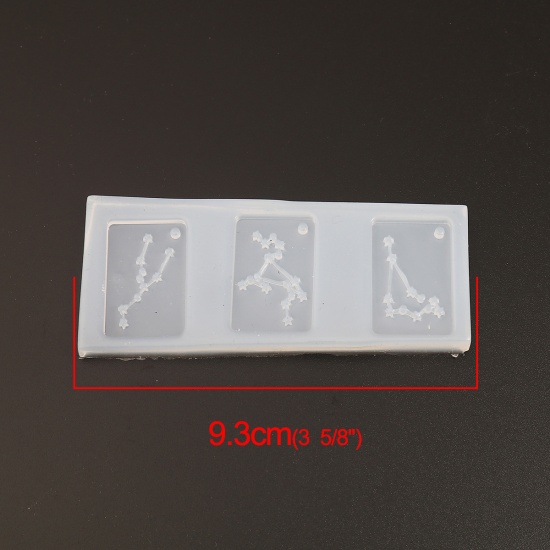 Immagine di Silicone Muffa della Resina per Gioielli Rendendo Rettangolo Bianco Costellazione 93mm x 38mm, 2 Pz