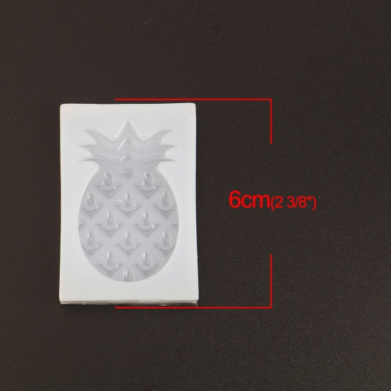 Immagine di Silicone Muffa della Resina per Gioielli Rendendo Rettangolo Bianco Ananas 60mm x 40mm, 2 Pz