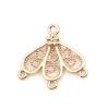 Picture of Zinc Based Alloy Connectors Flower Gold Plated Filigree 20mm x 19mm, 5 PCs