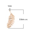 Picture of Zinc Based Alloy Connectors Feather Gold Plated 35mm x 13mm, 5 PCs