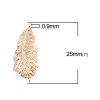 Picture of Zinc Based Alloy Connectors Feather Gold Plated 25mm x 10mm, 10 PCs