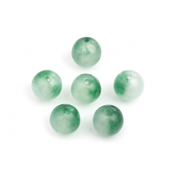 Picture of (Grade B) Stone ( Natural Dyed ) Beads Round Green About 8mm Dia., Hole: Approx 1.2mm, 50 PCs