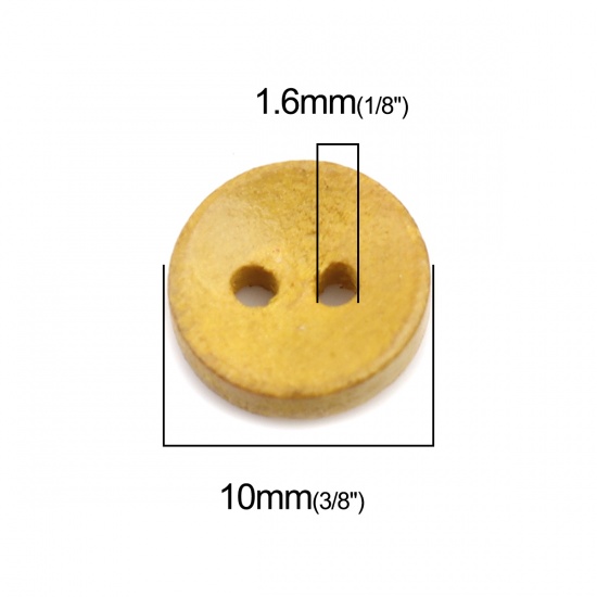 Picture of Wood Sewing Buttons Scrapbooking Two Holes Round At Random Mixed 10mm Dia., 200 PCs
