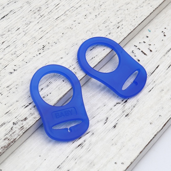 Picture of Silicone Baby Pacifier Clip Blue 48mm x 32mm, 5 PCs