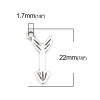 Immagine di Lega di Zinco Charms Freccia Argento Antico 22mm x 10mm , 50 Pz