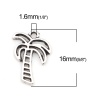 Picture of Zinc Based Alloy Charms Coconut Palm Tree Antique Silver Color 16mm x 13mm, 50 PCs